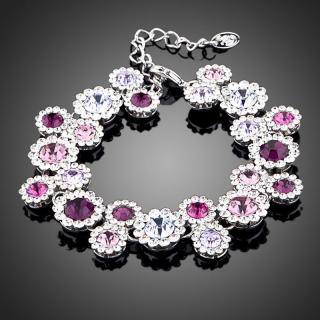 Francesca Petrucci Náramek Swarovski Elements Abella - květina - Fialová / 17 cm + 3 cm (prodloužení) NR0011