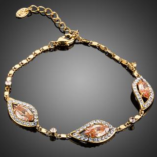 Francesca Petrucci Náramek Swarovski Elements Absolona - 17 cm + 3 cm (prodloužení) / Oranžová NR0090