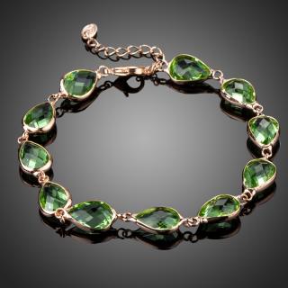 Francesca Petrucci Náramek Swarovski Elements Altoviti - 17 cm + 3 cm (prodloužení) / Zelená NR0158