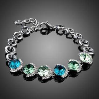 Francesca Petrucci Náramek Swarovski Elements Ardiccioni - 17 cm + 4 cm (prodloužení) / Zelená NR0155