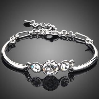 Francesca Petrucci Náramek Swarovski Elements Aticia - 16 cm + 4 cm (prodloužení) / Bílá/čirá NR0007