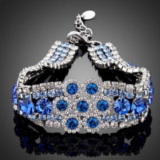 Francesca Petrucci Náramek Swarovski Elements Bastiena - Tmavě modrá / 17 cm + 3 cm (prodloužení) NR0014