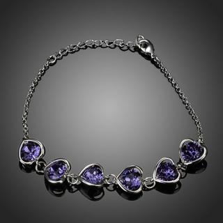 Francesca Petrucci Náramek Swarovski Elements Camilla - Fialová / 18 cm + 3 cm (prodloužení) NR0070