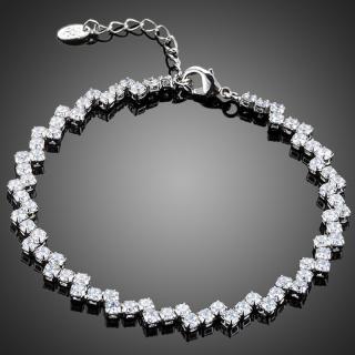 Francesca Petrucci Náramek Swarovski Elements Christelle - 17,5 cm + 3 cm (prodloužení) / Bílá/čirá NR0142