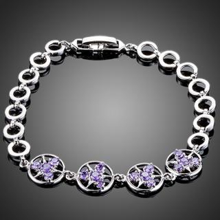 Francesca Petrucci Náramek Swarovski Elements Circleis - 18 cm (XS) / Fialová NR0116