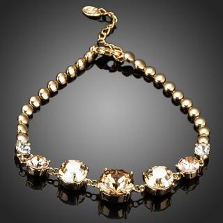 Francesca Petrucci Náramek Swarovski Elements Fanya - 16,5 cm + 3 cm (prodloužení) / Zlatá NR0062