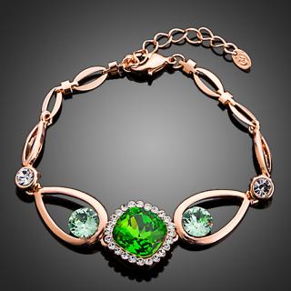 Francesca Petrucci Náramek Swarovski Elements Fiscella - Zelená / 16 cm + 4 cm (prodloužení) NR0149