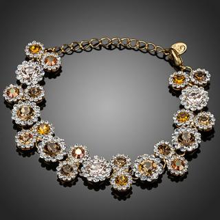 Francesca Petrucci Náramek Swarovski Elements Franseza - květina - Žlutá / 17 cm + 4 cm (prodloužení) NR0055