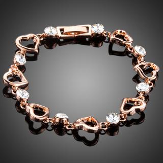 Francesca Petrucci Náramek Swarovski Elements Geovanni - srdíčko - Bílá/čirá / 18 cm (XS) NR0136
