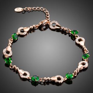 Francesca Petrucci Náramek Swarovski Elements Giovannetta - Zelená / 17 cm + 4 cm (prodloužení) NR0075