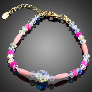 Francesca Petrucci Náramek Swarovski Elements Idoli - Růžová / 16,5 cm + 3 cm (prodloužení) NR0071