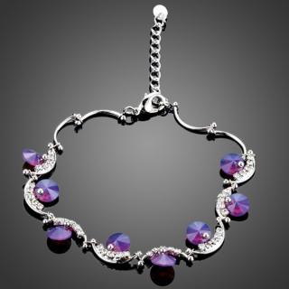 Francesca Petrucci Náramek Swarovski Elements Ilario - Fialová / 16,5 cm + 3,5 cm (prodloužení) NR0092