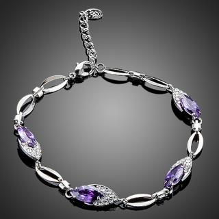 Francesca Petrucci Náramek Swarovski Elements Ippolita - Fialová / 17 cm + 3 cm (prodloužení) NR0110