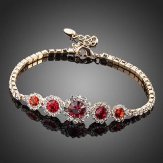 Francesca Petrucci Náramek Swarovski Elements Jeane - Červená / 17 cm + 3 cm (prodloužení) NR0019