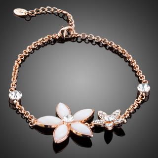 Francesca Petrucci Náramek Swarovski Elements Manfredo - Bílá/čirá / 17 cm + 3 cm (prodloužení) NR0081
