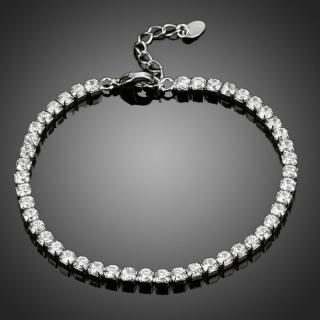 Francesca Petrucci Náramek Swarovski Elements Melaine - Bílá/čirá / 16,5 cm + 3 cm (prodloužení) NR0066