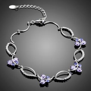 Francesca Petrucci Náramek Swarovski Elements Passerini - 17,5 cm + 3 cm (prodloužení) / Fialová NR0109