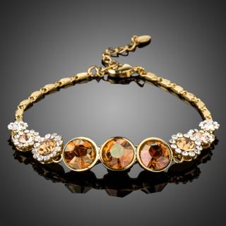 Francesca Petrucci Náramek Swarovski Elements Raimondi - Oranžová / 17 cm + 3 cm (prodloužení) NR0172
