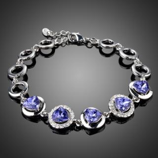 Francesca Petrucci Náramek Swarovski Elements Ricci - 17 cm + 3 cm (prodloužení) / Fialová NR0166