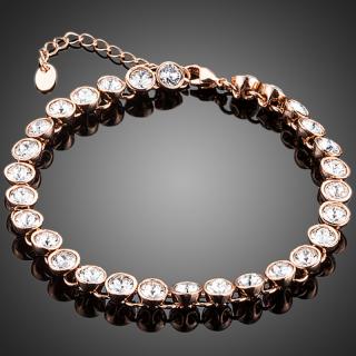 Francesca Petrucci Náramek Swarovski Elements Spanio - 17,5 cm + 3 cm (prodloužení) / Bílá/čirá NR0137