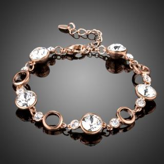Francesca Petrucci Náramek Swarovski Elements Teodora - Bílá/čirá / 17 cm + 4 cm (prodloužení) NR0179