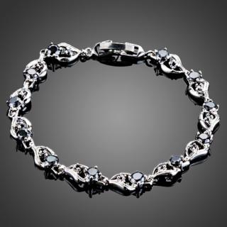 Francesca Petrucci Náramek Swarovski Elements Teresina - Černá / 18 cm (XS) NR0148