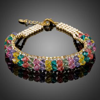 Francesca Petrucci Náramek Swarovski Elements Toselli - Barevná/více barev / 17 cm + 3 cm (prodloužení) NR0157