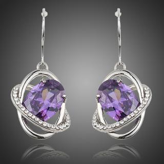 Francesca Petrucci Náušnice Swarovski Elements Alejandra - Fialová E0189