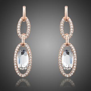 Francesca Petrucci Náušnice Swarovski Elements Ancelin - Bílá/čirá E0210
