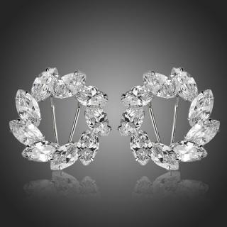 Francesca Petrucci Náušnice Swarovski Elements Arianna - Bílá/čirá E0116