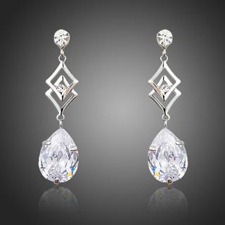 Francesca Petrucci Náušnice Swarovski Elements Bagnoli - Bílá/čirá E0263
