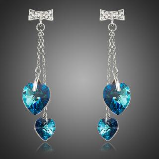Francesca Petrucci Náušnice Swarovski Elements Belenia - srdíčko - Modrá E0184