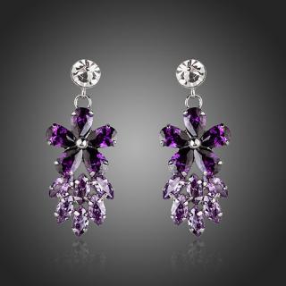 Francesca Petrucci Náušnice Swarovski Elements Camile - květina - Fialová E0121