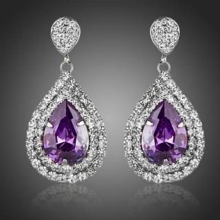 Francesca Petrucci Náušnice Swarovski Elements Carita - Fialová E0101