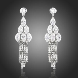 Francesca Petrucci Náušnice Swarovski Elements Catariana - Bílá/čirá E0099