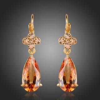 Francesca Petrucci Náušnice Swarovski Elements Celestina - Oranžová E0156