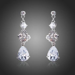 Francesca Petrucci Náušnice Swarovski Elements Colombera - Bílá/čirá E0159