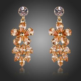 Francesca Petrucci Náušnice Swarovski Elements Cristine - květina - Oranžová E0110