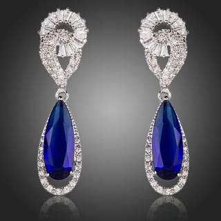 Francesca Petrucci Náušnice Swarovski Elements De Angelis - Tmavě modrá E0108