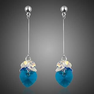 Francesca Petrucci Náušnice Swarovski Elements Donisha - srdíčko - Světle modrá E0267