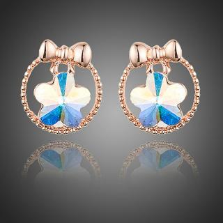 Francesca Petrucci Náušnice Swarovski Elements Donni - květina - Zlatá E0199