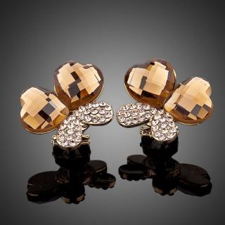 Francesca Petrucci Náušnice Swarovski Elements Elenora - Hnědá E0052