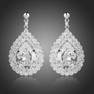 Francesca Petrucci Náušnice Swarovski Elements Galla - Bílá/čirá E0115