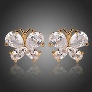 Francesca Petrucci Náušnice Swarovski Elements Garlyn - motýlek - Bílá/čirá E0142