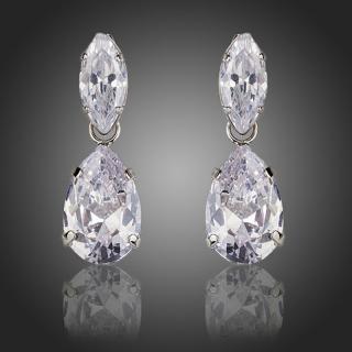 Francesca Petrucci Náušnice Swarovski Elements Gianina - Bílá/čirá E0133