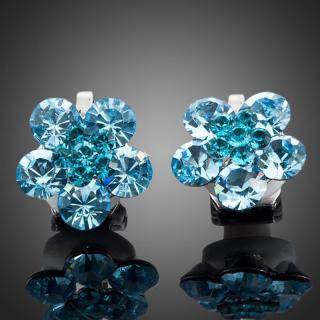 Francesca Petrucci Náušnice Swarovski Elements Horacia - květina - Světle modrá E0004