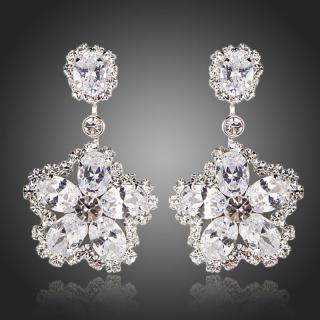 Francesca Petrucci Náušnice Swarovski Elements Jimena - Bílá/čirá E0126