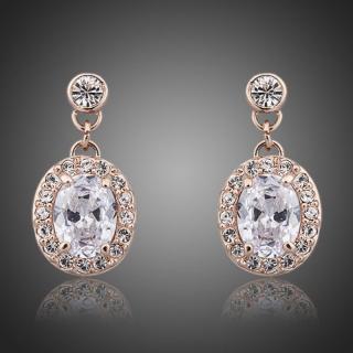 Francesca Petrucci Náušnice Swarovski Elements Lorenza - Bílá/čirá E0078
