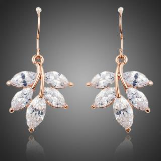 Francesca Petrucci Náušnice Swarovski Elements Luana - Bílá/čirá E0161