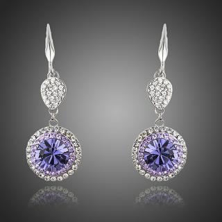 Francesca Petrucci Náušnice Swarovski Elements Luciana - Fialová E0193